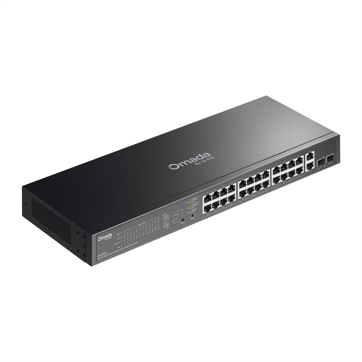 TP-Link ES228GP – Managed Switch – 26×GbE, 2×10G SFP+, L2, PoE+ 250 W, 1U