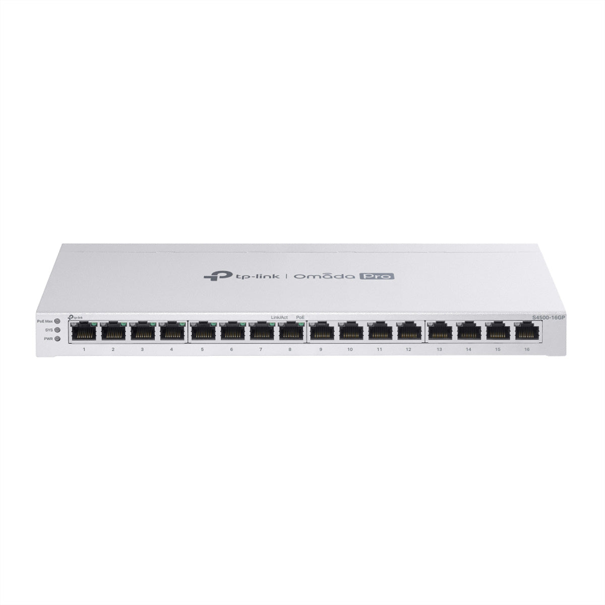 TP-Link S4500-16GP – Managed L2/L2+ Switch – 16× 1G, 8× PoE+, PoE Budget 120 W, Desktop
