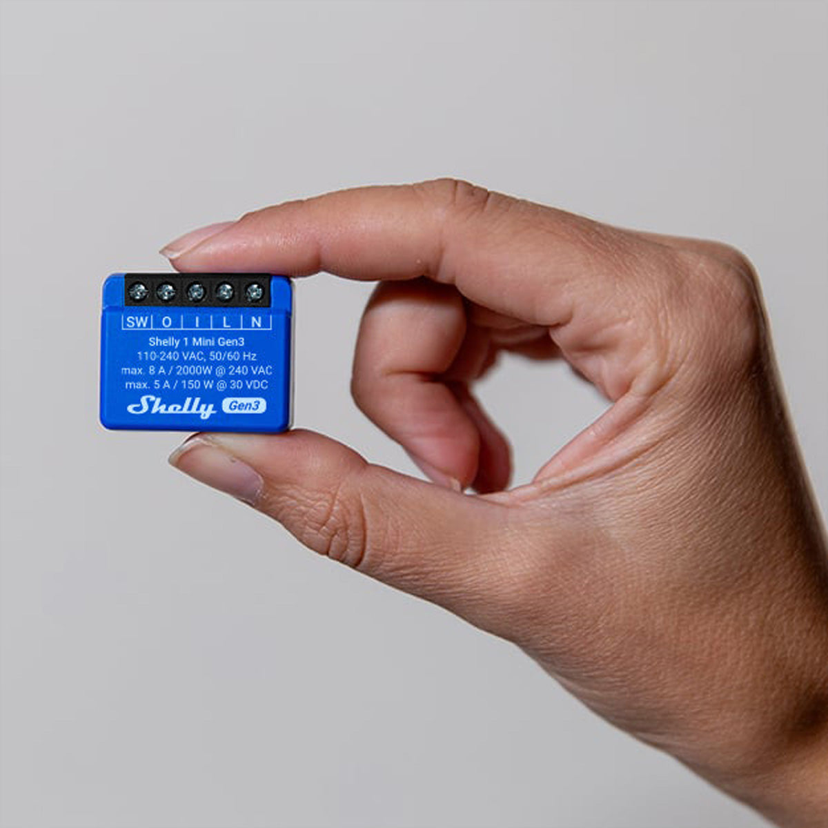 Shelly 1 Mini Gen3 – Zubehör – Relais, WLAN, Bluetooth, 8 A – für Amazon Alexa, Google Assistant