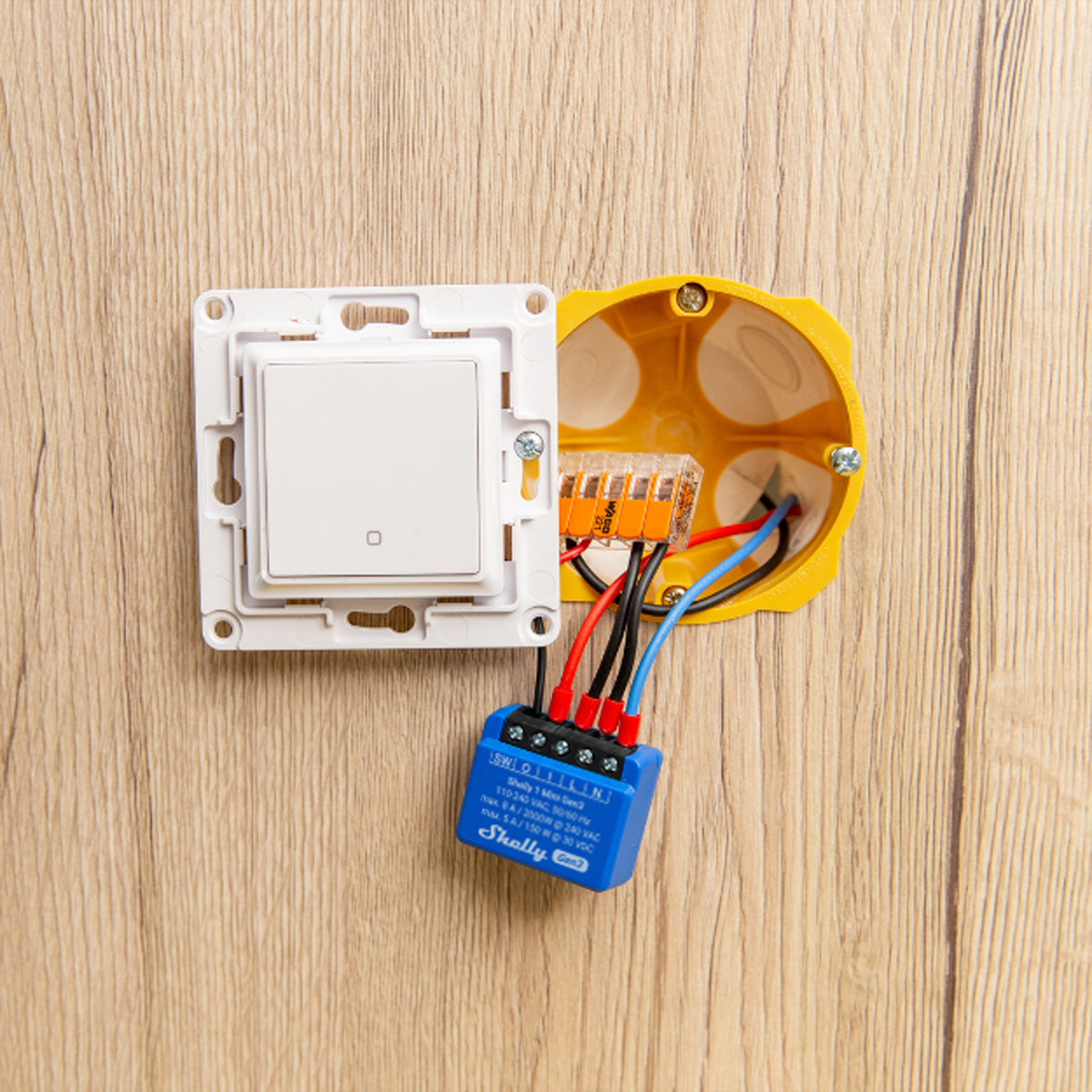 Shelly 1 Mini Gen3 – Zubehör – Relais, WLAN, Bluetooth, 8 A – für Amazon Alexa, Google Assistant