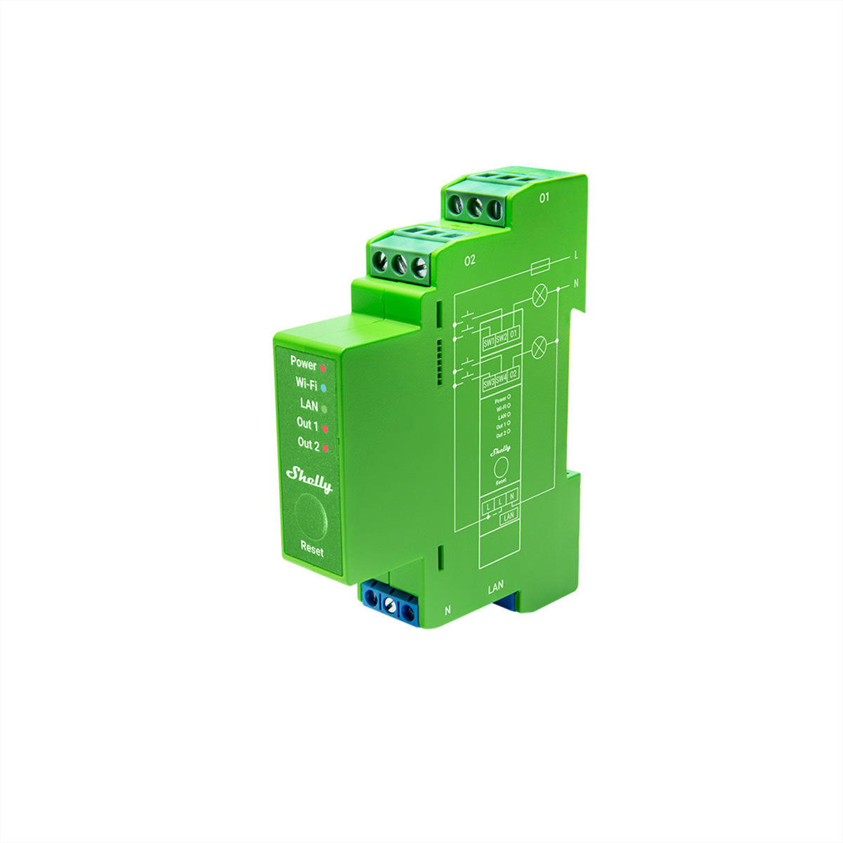 Shelly Pro Dimmer 2PM – Zubehör – WLAN, 200 W (LED), 100 W (Halogen)