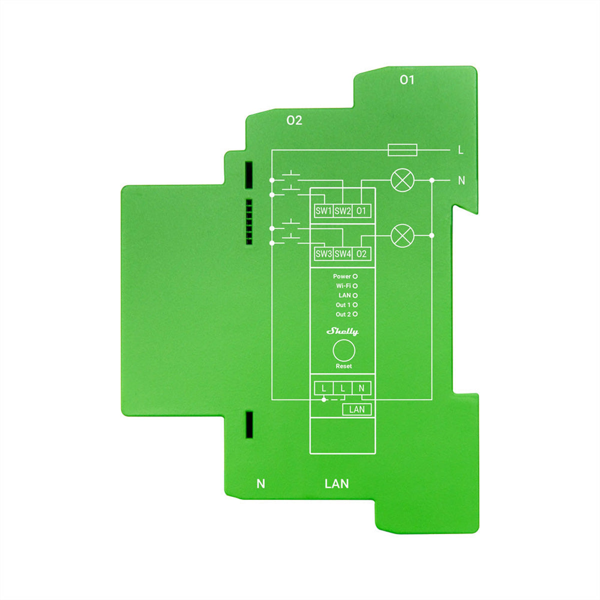Shelly Pro Dimmer 2PM – Zubehör – WLAN, 200 W (LED), 100 W (Halogen)