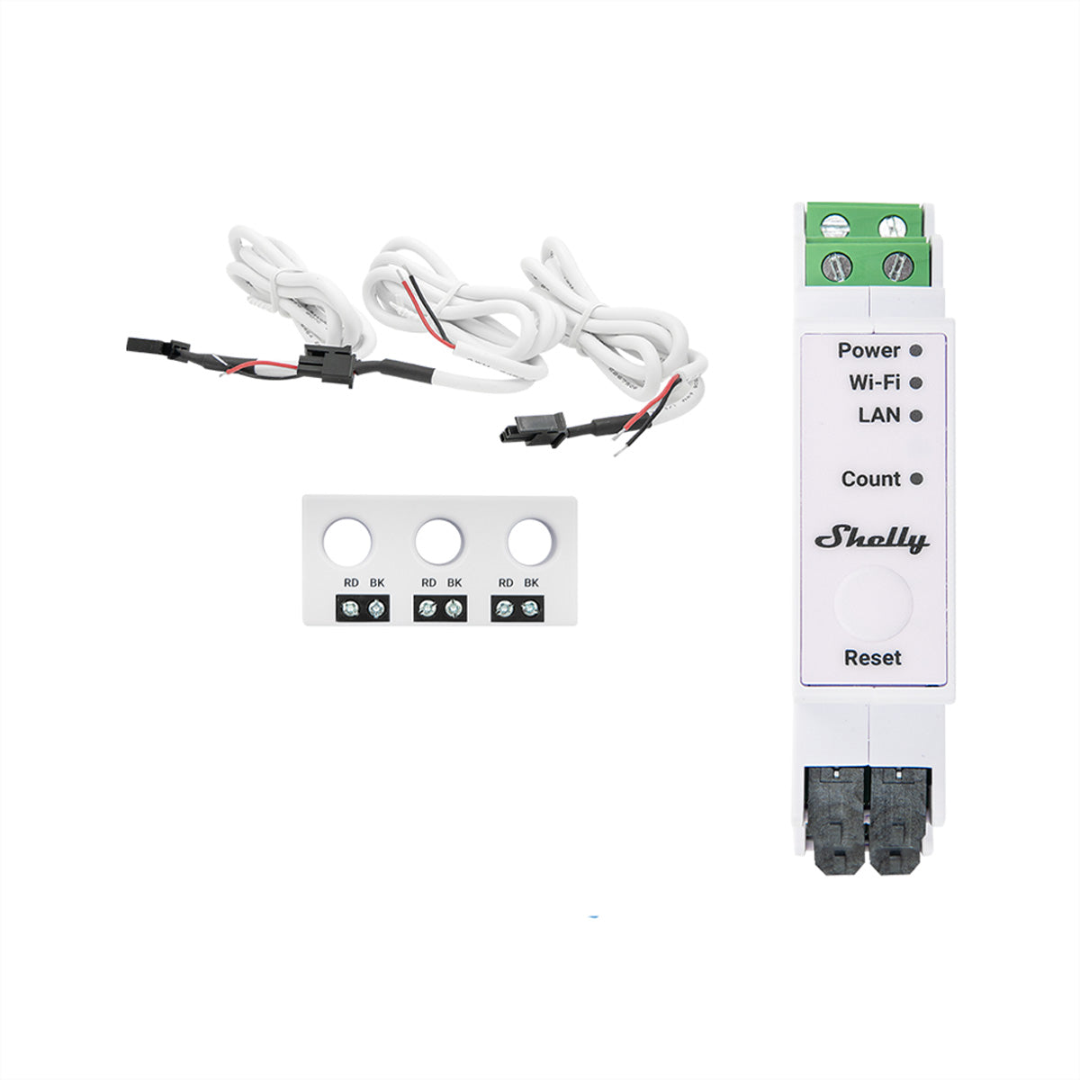 Shelly Pro 3EM-3CT63 – Energiezähler – 3-Phasen, 63 A, 3 CT, LAN/WLAN, DIN-Schiene