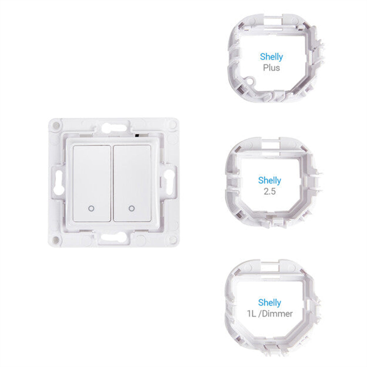 Shelly Wandschalter 2 – Smart-Taster – 2-Tasten, Relais – Weiss