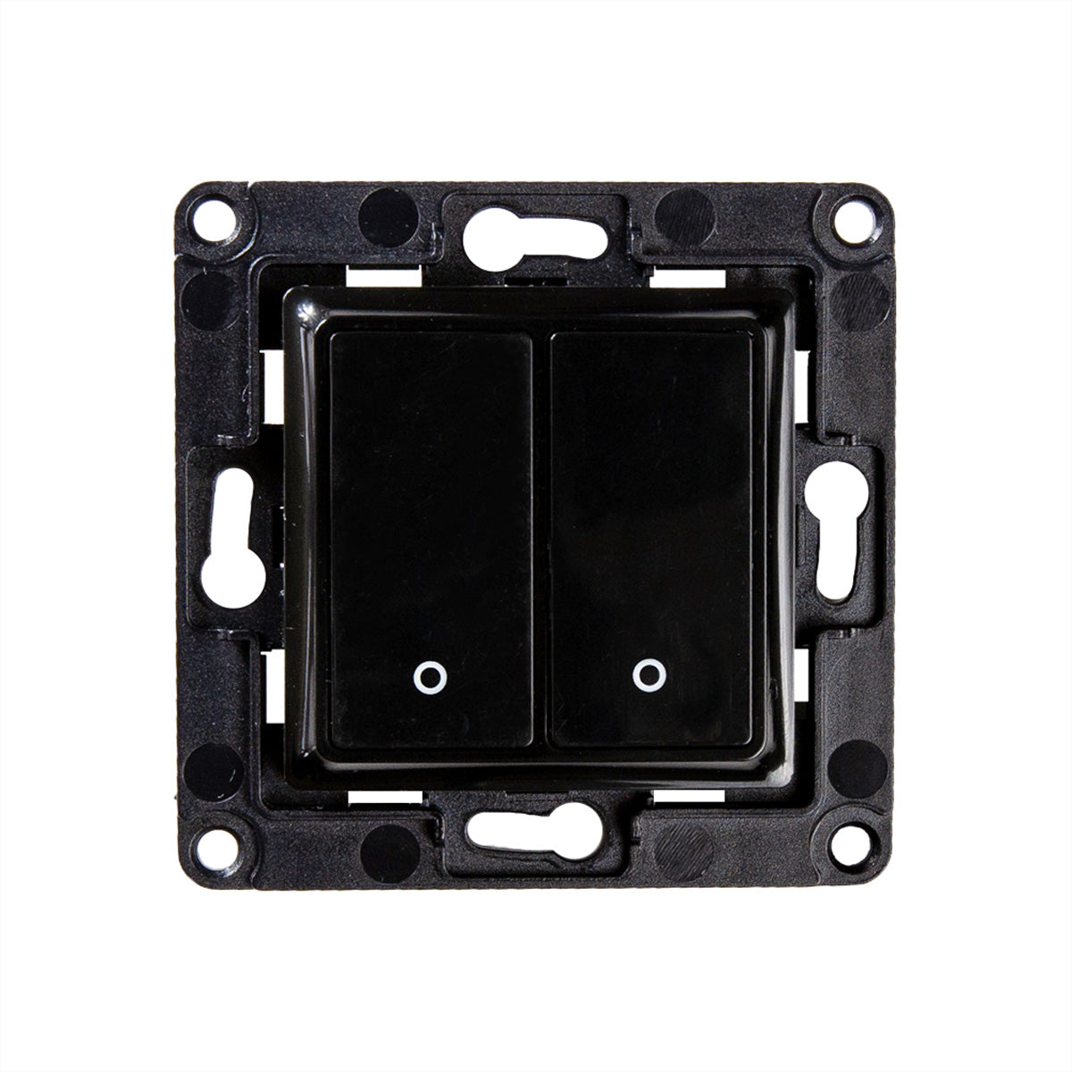 Shelly Wandschalter, 2 Tasten, 80×80 mm – für Shelly 2,5/1L/Dimmer 2/Shelly Plus Serie – schwarz