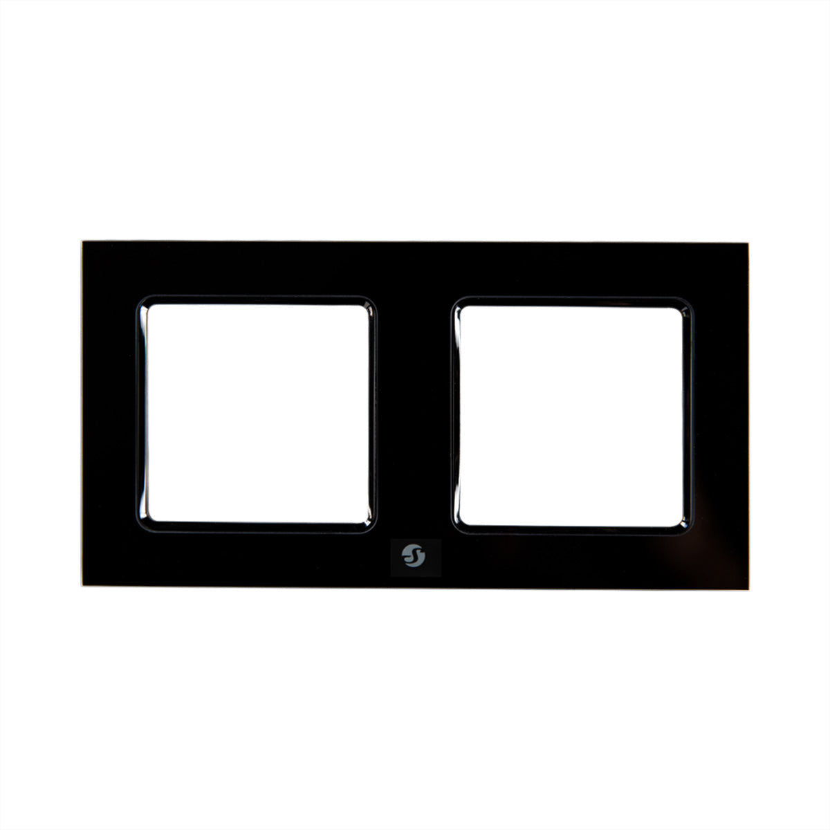 Shelly Wall Frame 2 – Zubehör – 2-Gang, schraubenlos – für Shelly Wall Switch – Schwarz