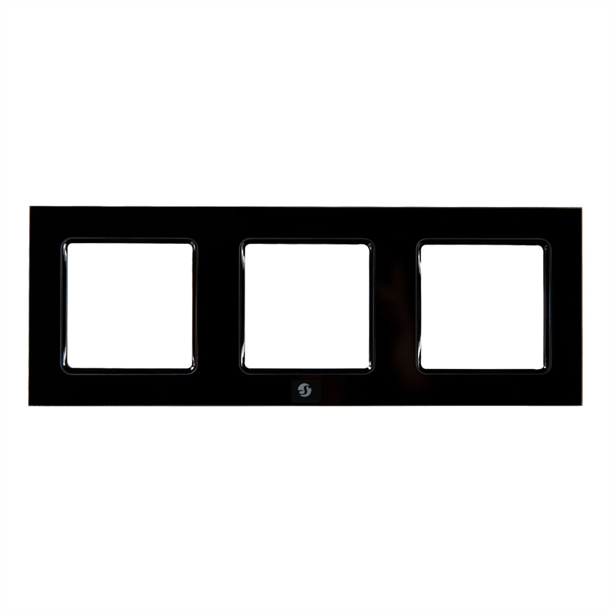Shelly Wall Frame 3 Aufputz-Box, 220×80×10 mm, schraubenlos – für Shelly Wall Switch – schwarz