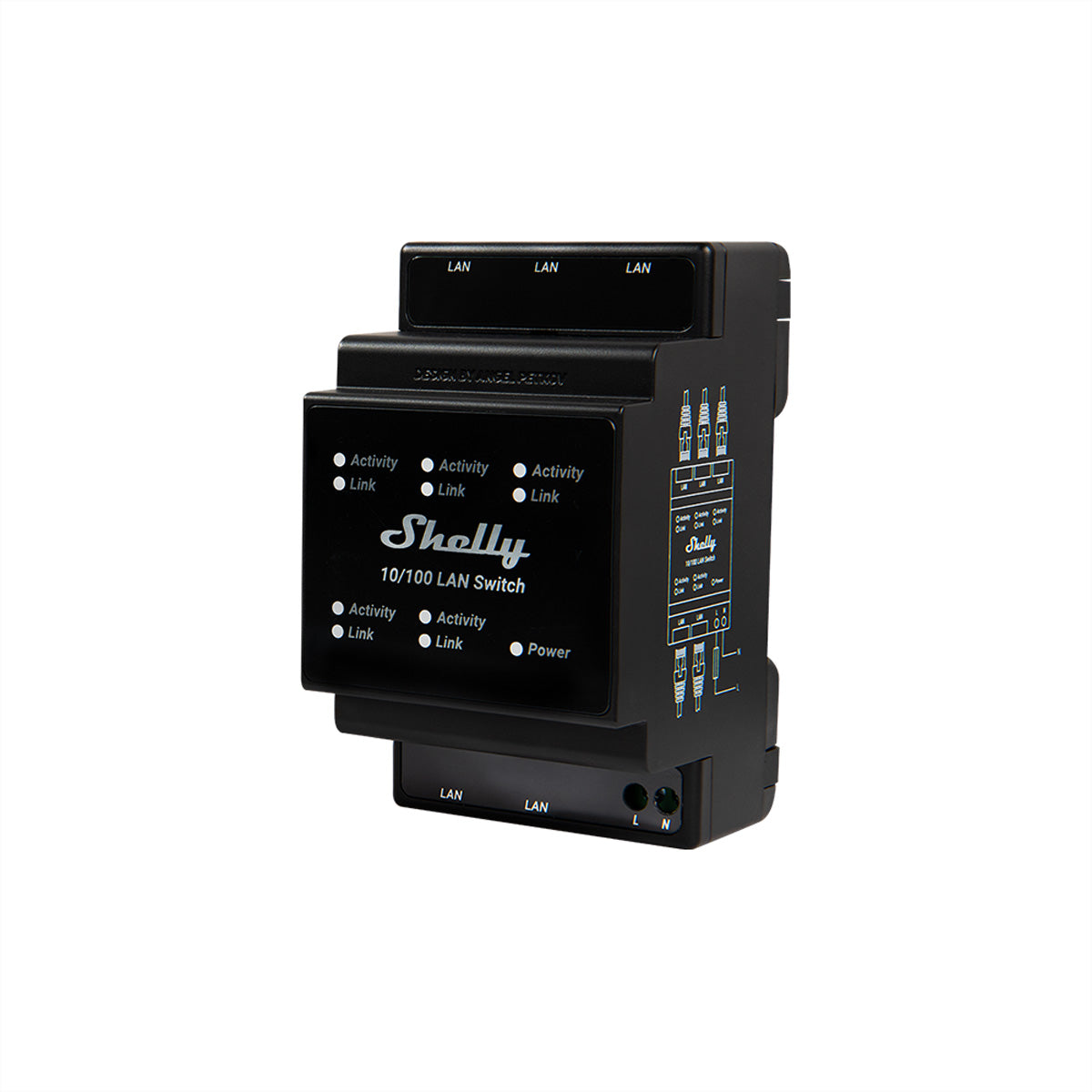 Shelly LAN Netzwerk Switch – Zubehör – Ethernet Switch, DIN-Schiene