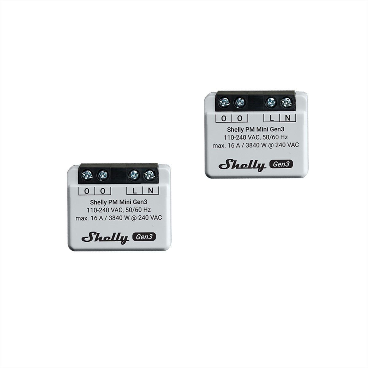Shelly PM Mini Gen3 – Smart-Steckdose – 8 A, Verbrauchsmessung – für Amazon Alexa, Google Assistant – 2er-Set