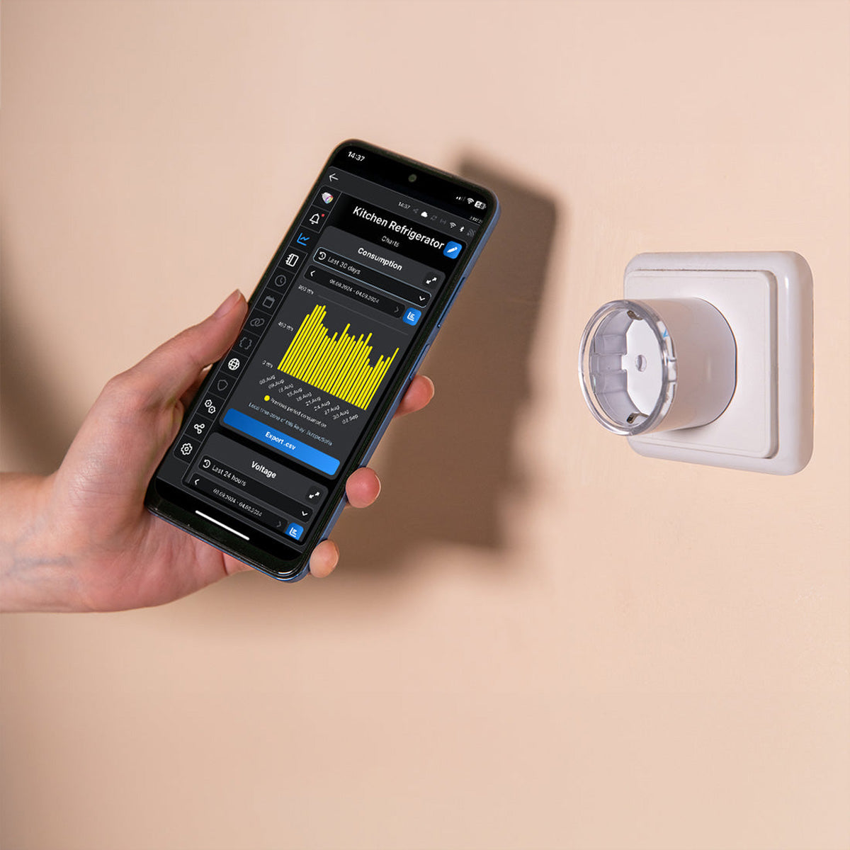 Shelly Plug S Gen3 – Smart-Steckdose – Matter, WLAN, Verbrauchsmessung – Weiss