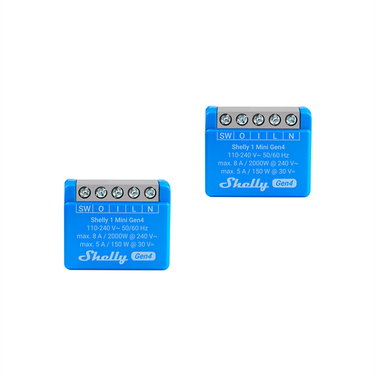 Shelly 1 Mini Gen4 – Zubehör – Smart-Relais, Matter, WLAN – 2er-Set
