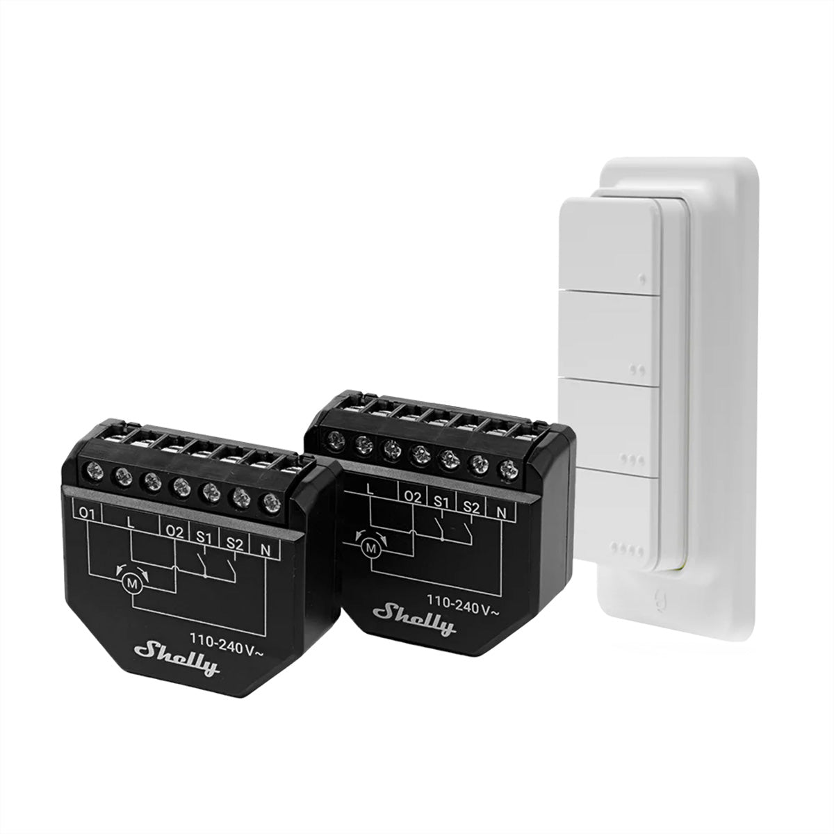 Shelly Shutter – Zubehör – Kit: 2× Shutter, BLU RC