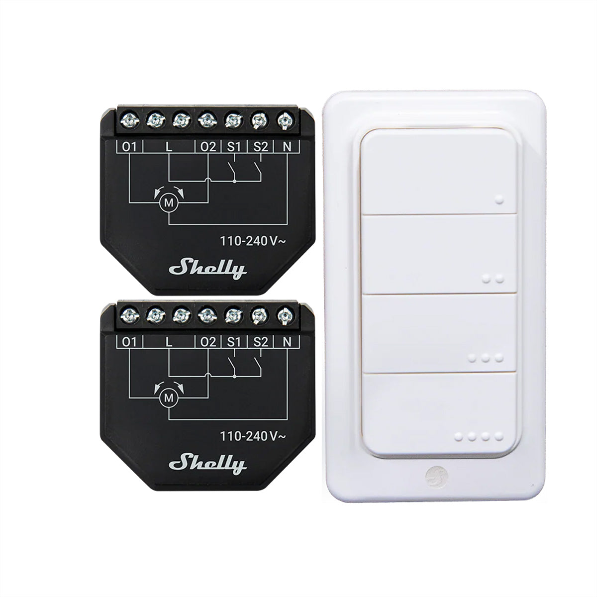 Shelly Shutter – Zubehör – Kit: 2× Shutter, BLU RC
