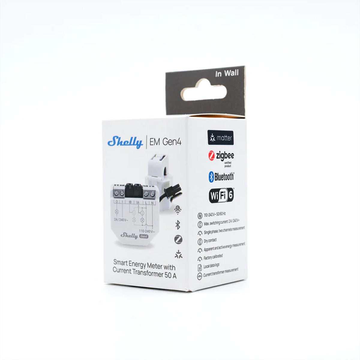 Shelly EM Gen4 – Energiezähler – 1-Phasen, 120 A, 2 CT (1×50 A inkl.)