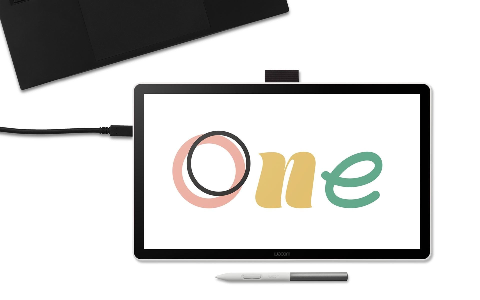 Wacom Stiftdisplay One 14, 14", Stift, 4096 Druckstufen, 309 × 174 mm, USB-C, für Windows, macOS, ChromeOS