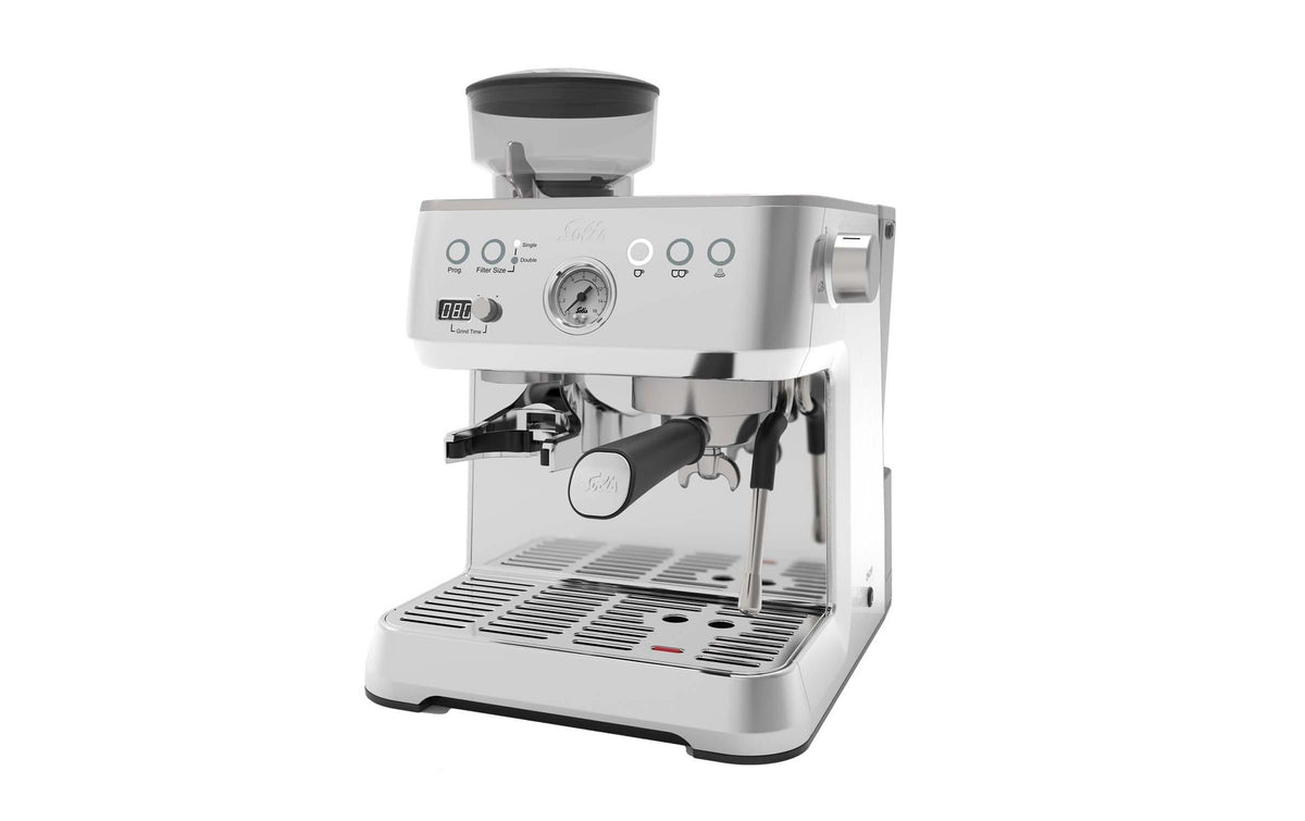 Solis Grind & Infuse Perfetta 980.35 Siebträgermaschine – 16 bar, 2,6 l, 250 g, 2 Tassen, Silber