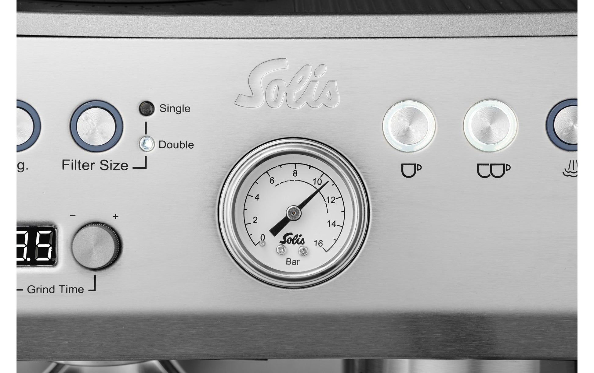 Solis Grind & Infuse Perfetta 980.35 Siebträgermaschine – 16 bar, 2,6 l, 250 g, 2 Tassen, Silber