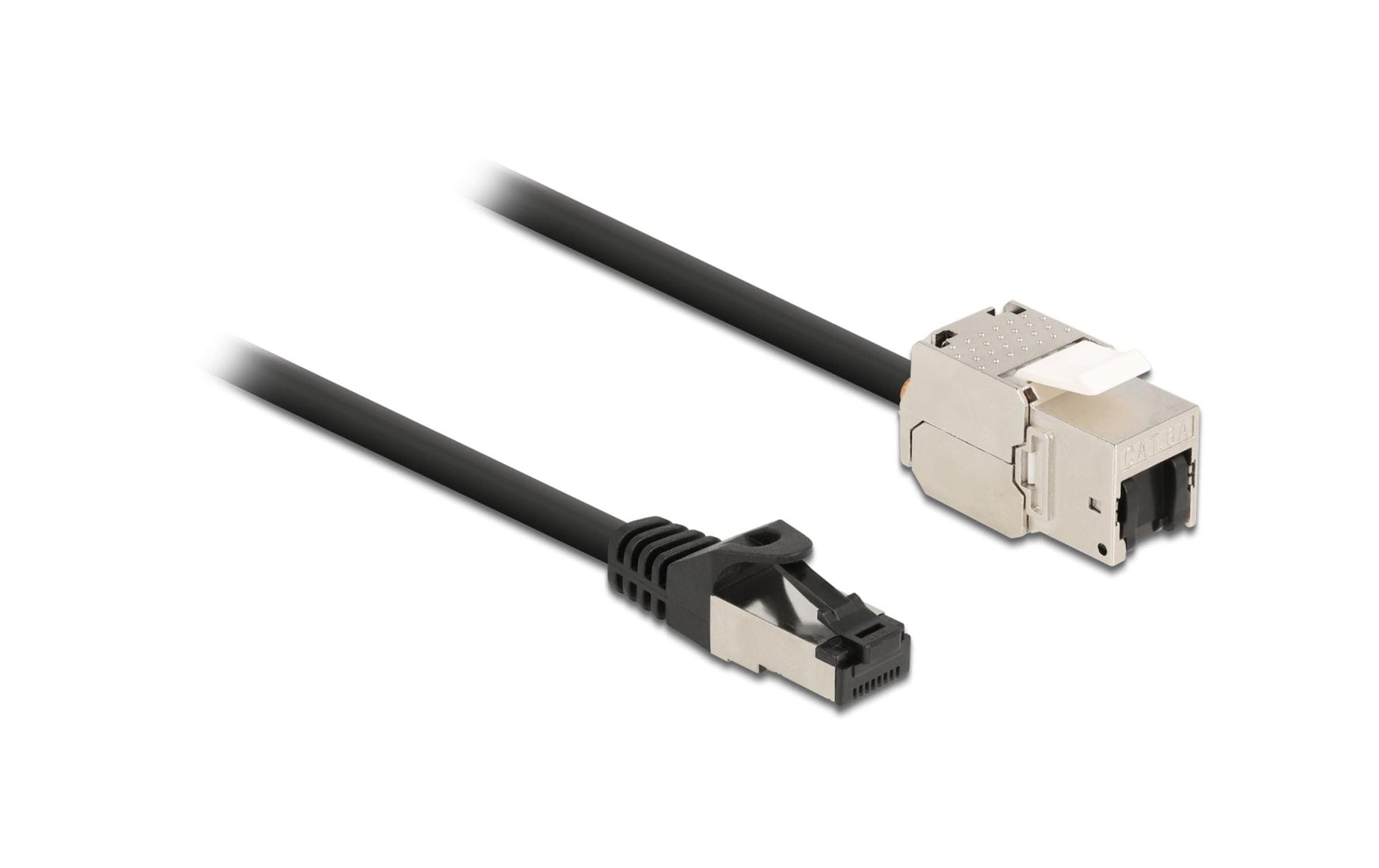 DeLOCK Patchkabel – Cat 6A S/FTP, 0,25 m, Schwarz, RJ-45