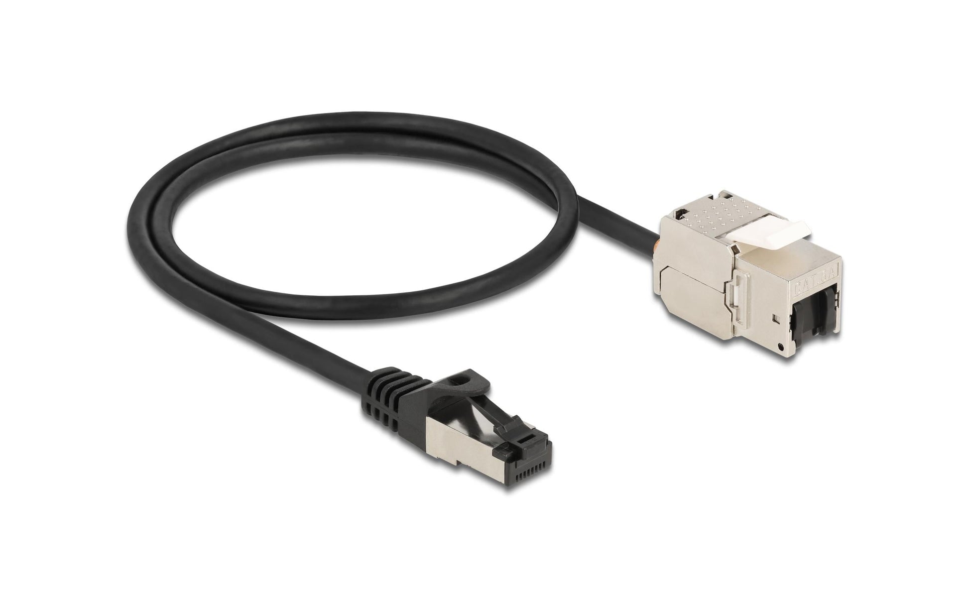 DeLOCK Patchkabel – Cat 6A S/FTP, 0,5 m, Schwarz, RJ-45