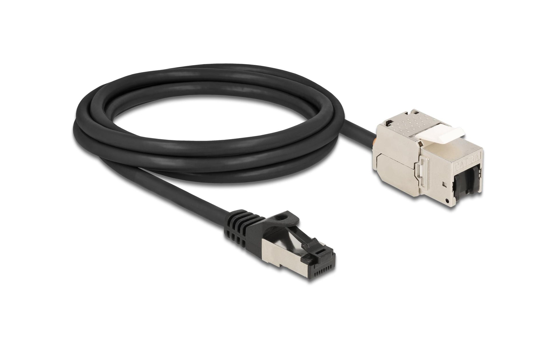 DeLOCK Patchkabel – Cat 6A S/FTP, 2 m, Schwarz, RJ‑45