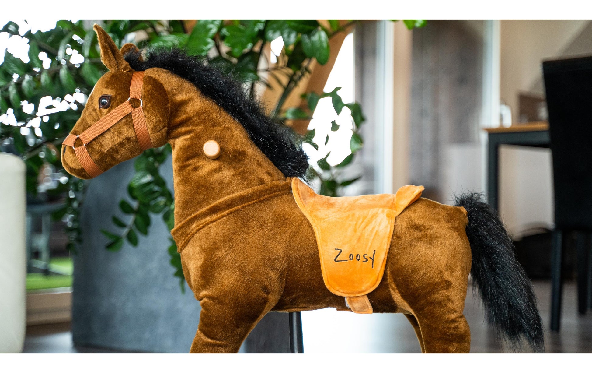 Zoosy Raidony S Aufsitztier – Pferd – 80 × 73 × 25 cm – Belastbarkeit 55 kg – ab 3 Jahren