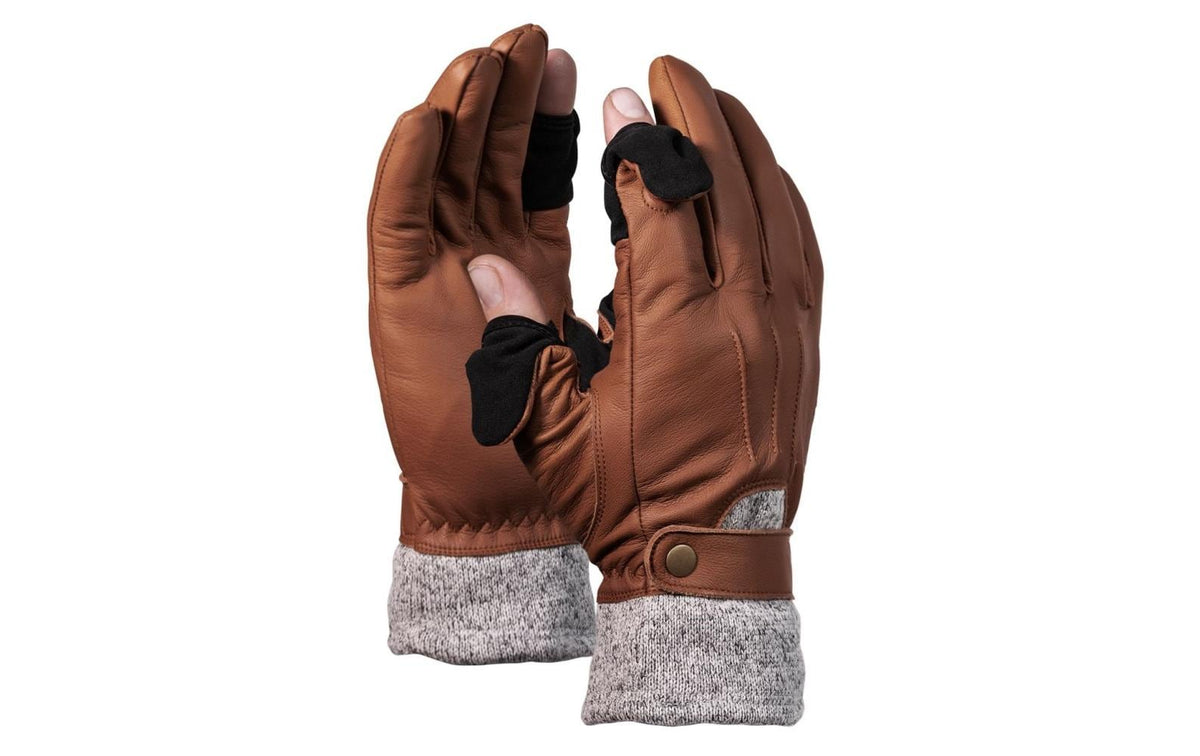 Vallerret Photography Gloves Vallerret Urbex Handschuhe – Grösse M, Echtleder, Wollfutter, Touchscreen, Magnetische Fingerspitzen – Braun