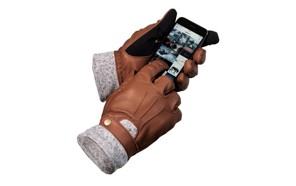 Vallerret Photography Gloves Vallerret Urbex Handschuhe – Grösse M, Echtleder, Wollfutter, Touchscreen, Magnetische Fingerspitzen – Braun