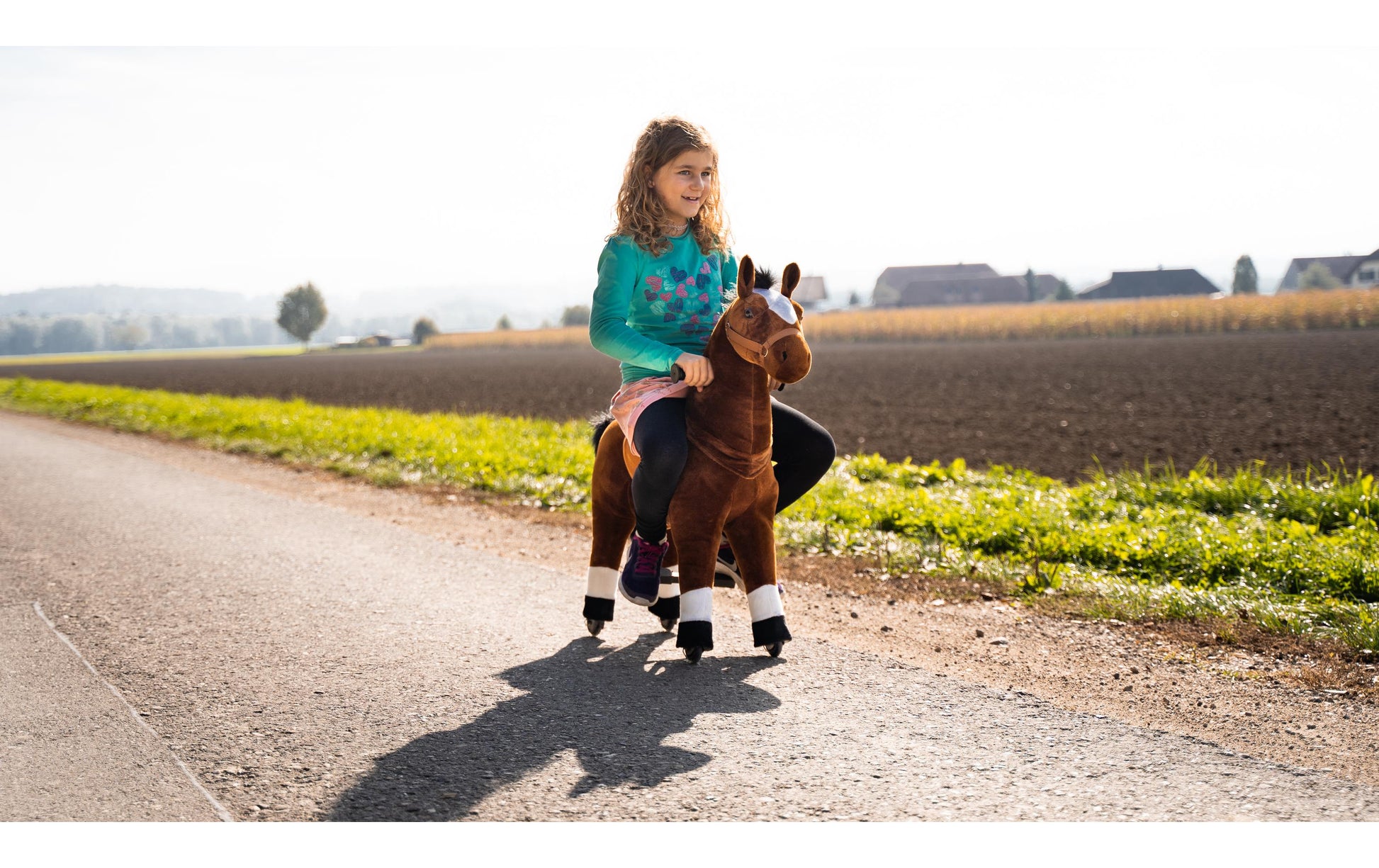 Zoosy Aufsitztier Pferd – 4 Räder, max. 75 kg – 90 × 91 × 27 cm – ab 4 Jahren