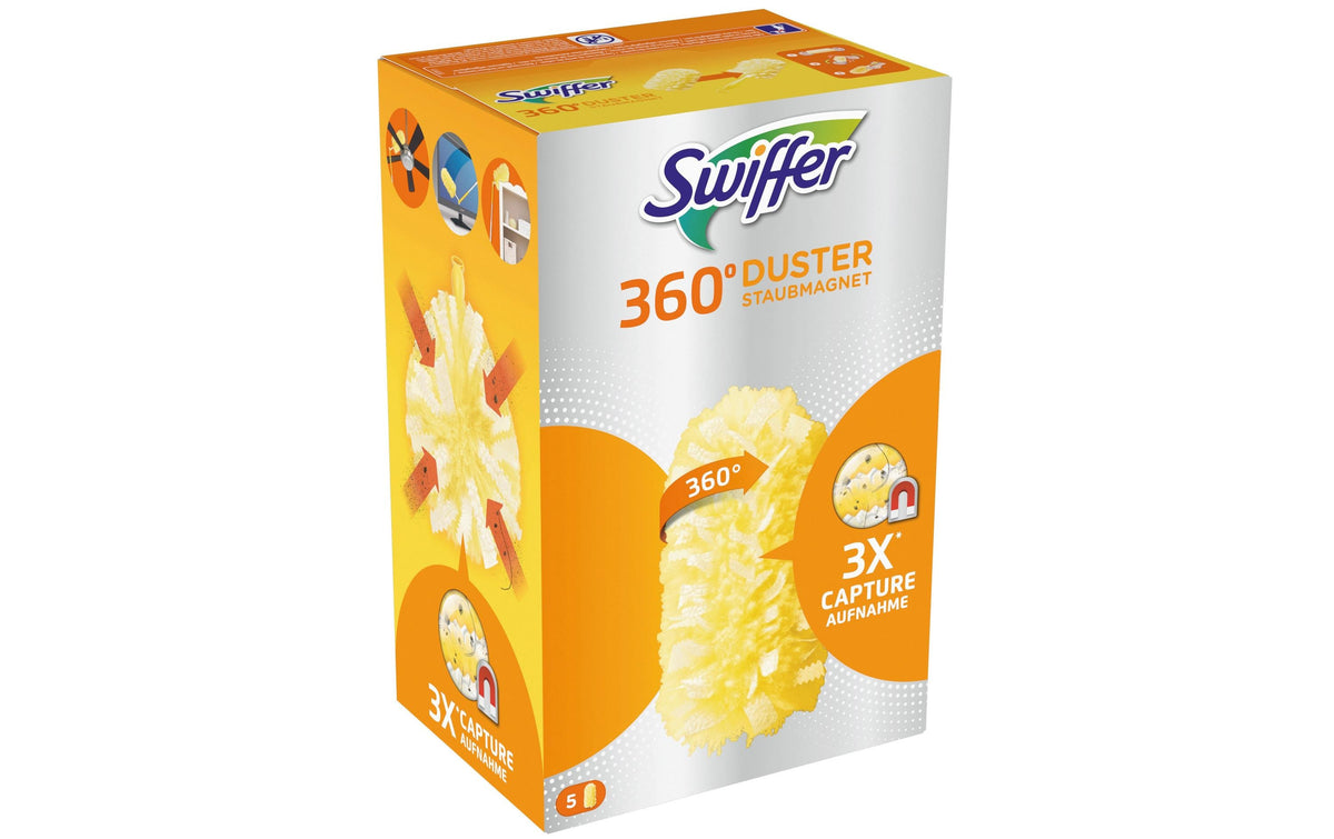 Swiffer Staubmagnet Nachfüllpack 360° – für Swiffer Staubmagnet 360° – Mikrofaser, Gelb – 5 Stk.