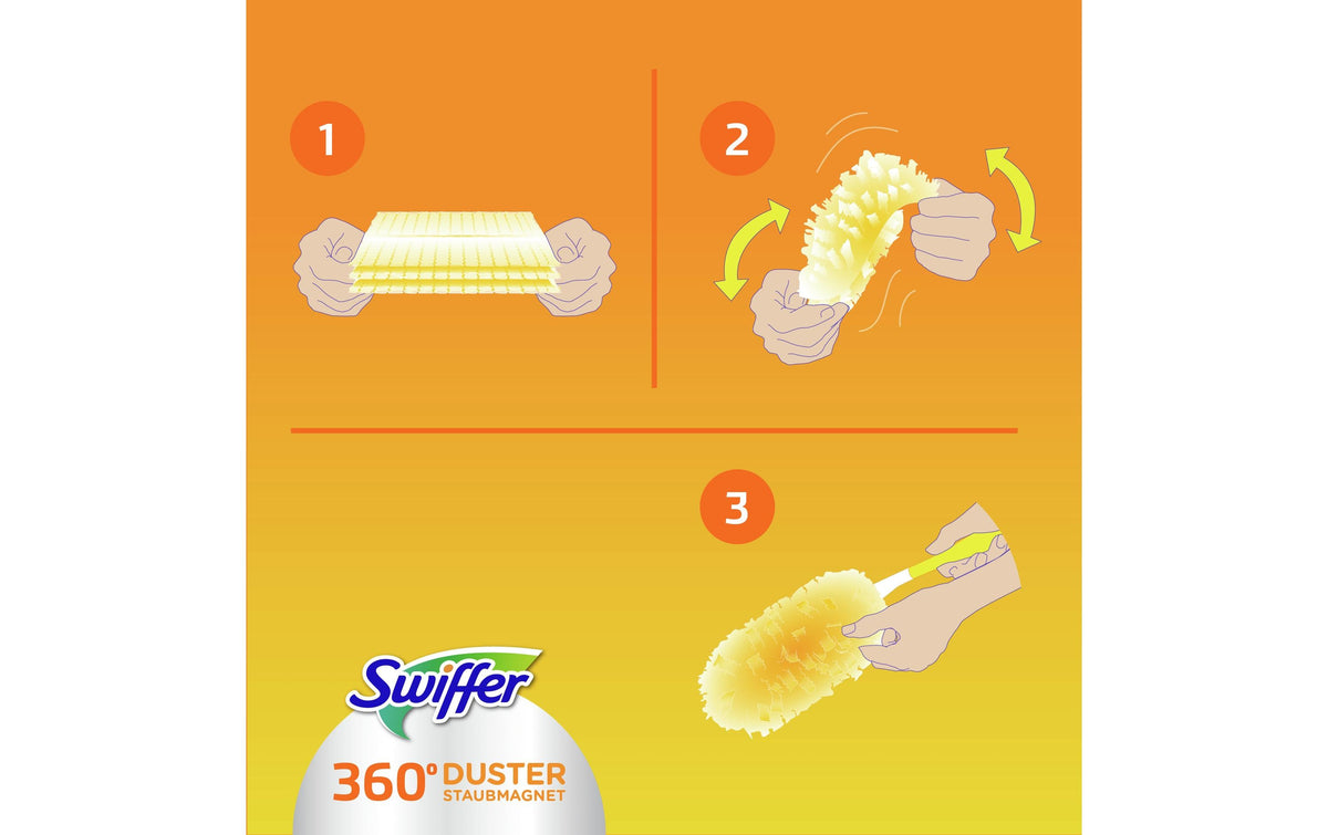 Swiffer Staubmagnet Nachfüllpack 360° – für Swiffer Staubmagnet 360° – Mikrofaser, Gelb – 5 Stk.