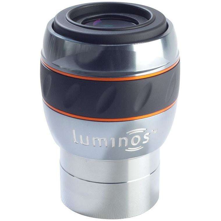 Celestron Luminos 19 mm Okular – 82° Sehfeld, 2 cm Augenabstand, FMC – für Teleskop – Schwarz/Orange