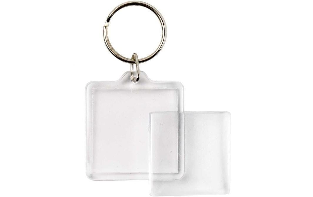 Creativ Company Foto-Schlüsselanhänger – Acryl, Transparent, Fotoformat 40 × 40 mm