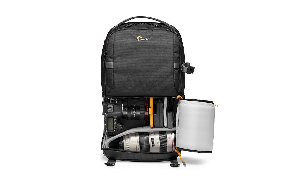 Lowepro Rucksack Fastpack BP 250 AW III – 315 × 540 × 200 mm – 20,5 l, grau, Regenhülle