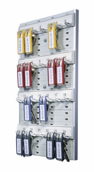 Durable KEY BOARD 24 – Schlüsselleiste, 24 Haken, Kunststoff, Grau, 215 × 32 × 362 mm