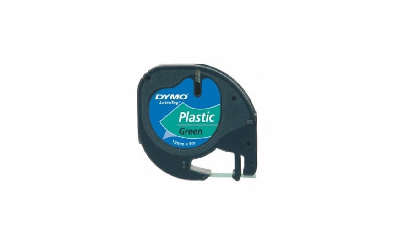 DYMO Schriftband – 12 mm × 4 m, grün, schwarz
