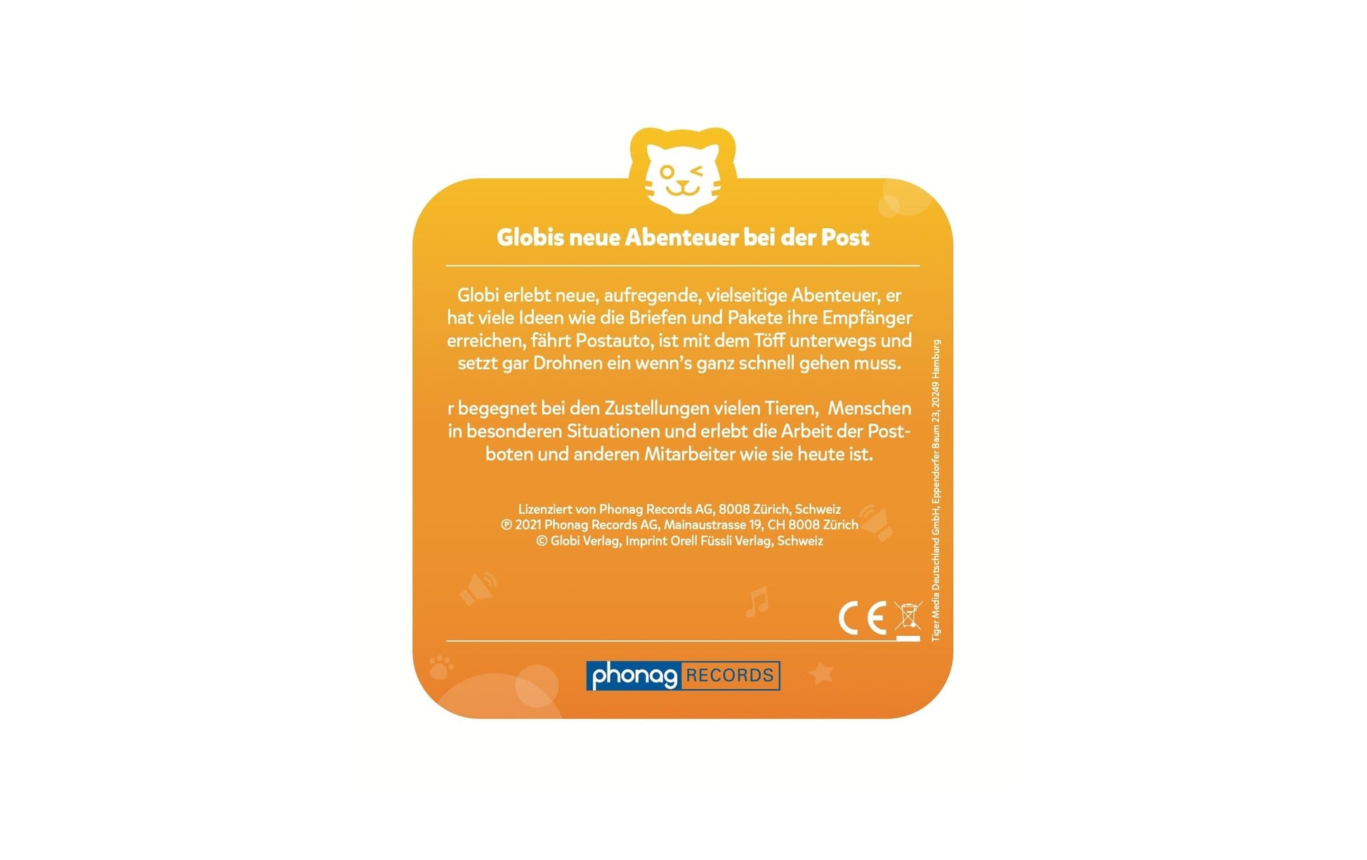 Tigermedia Tigercard Globis neue Abenteuer – Hörbuch – für Kleinkinder ab 3 Jahren – Schweizerdeutsch – Orange