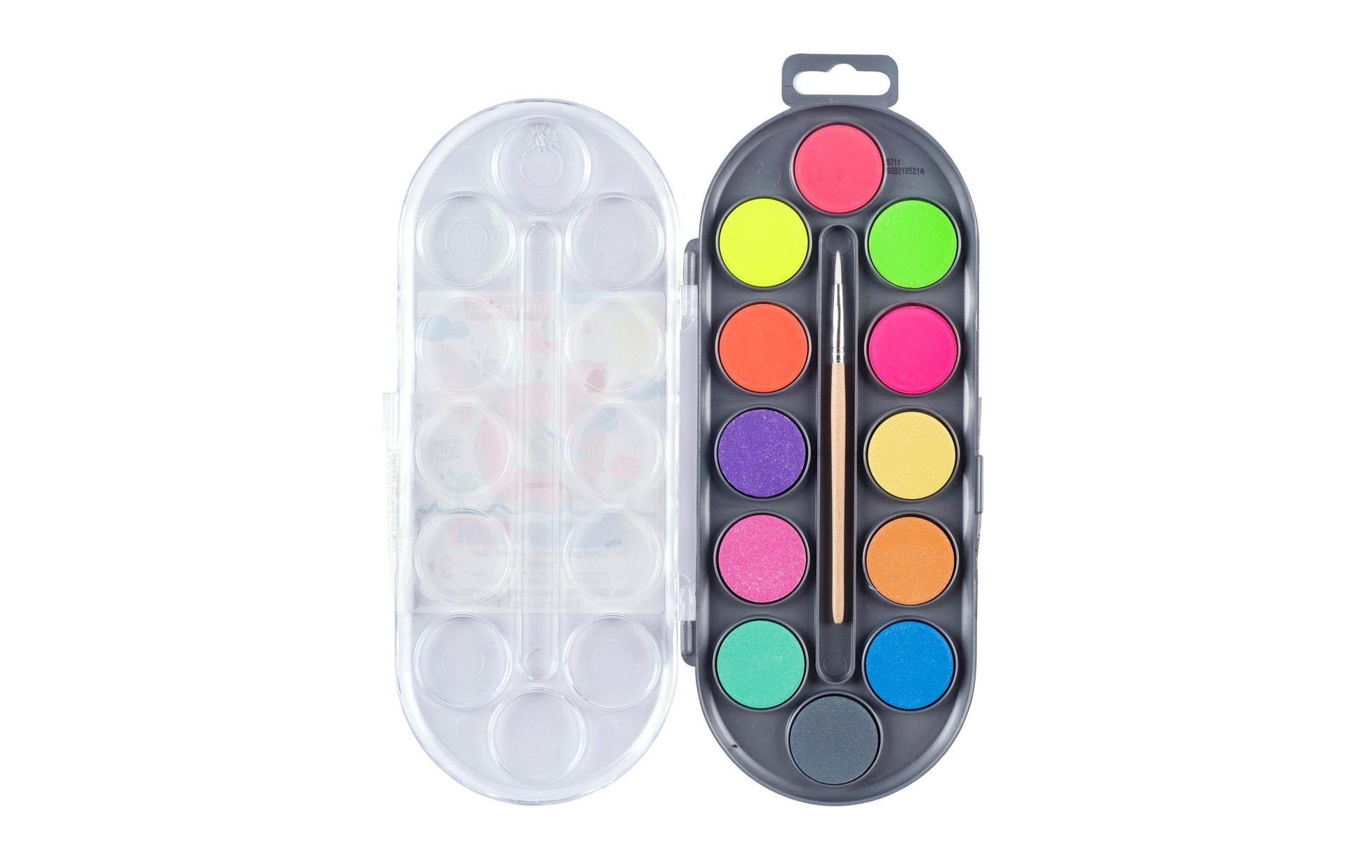 Bruynzeel Aquarellfarben – Mehrfarbig, Metallic/Neon – 12 Farben, inklusive Pinsel