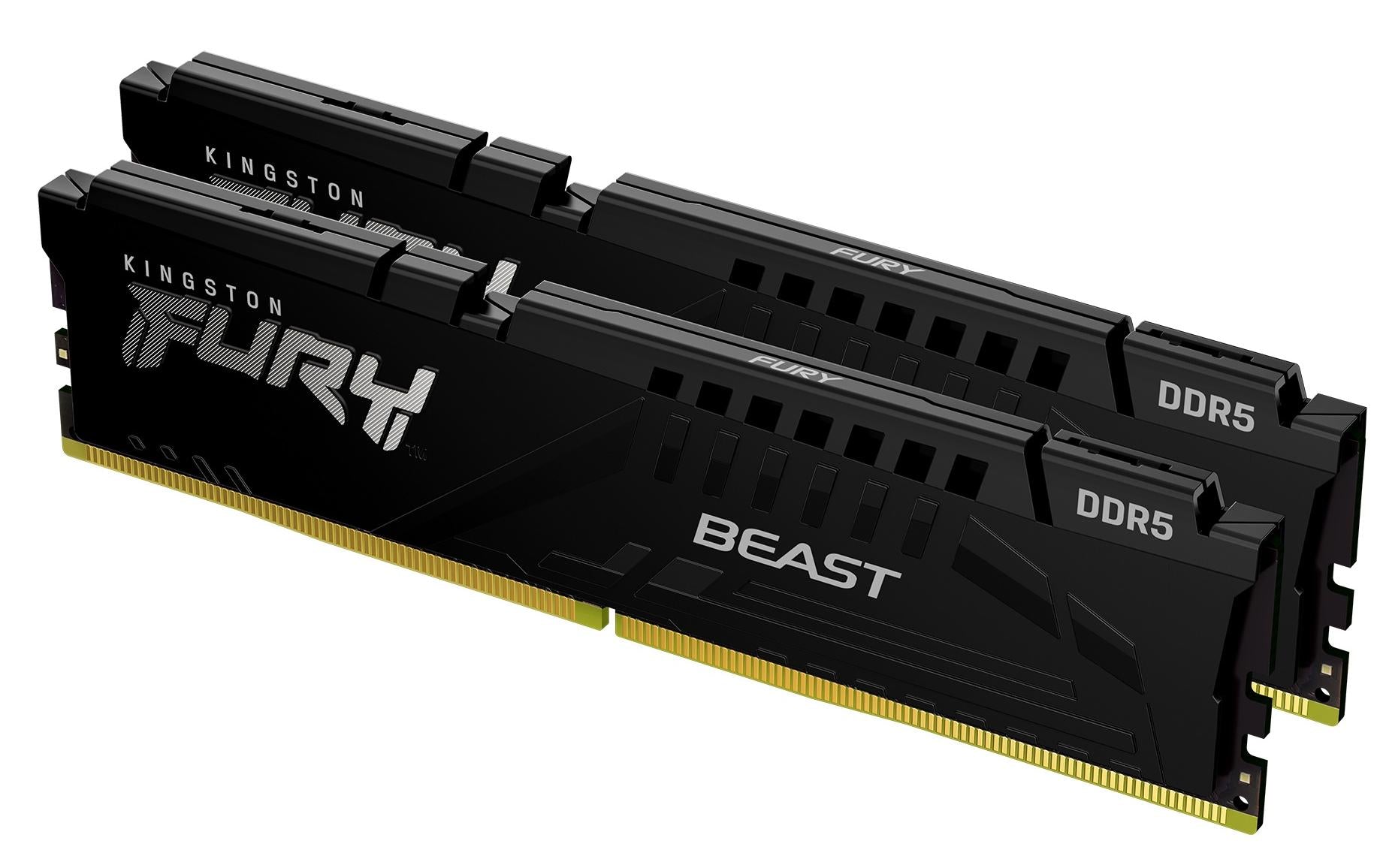 Kingston Technology Kingston – Arbeitsspeicher FURY Beast – 64 GB (2×32 GB) DDR5 6000 MT/s CL36, 288‑pin DIMM, Schwarz