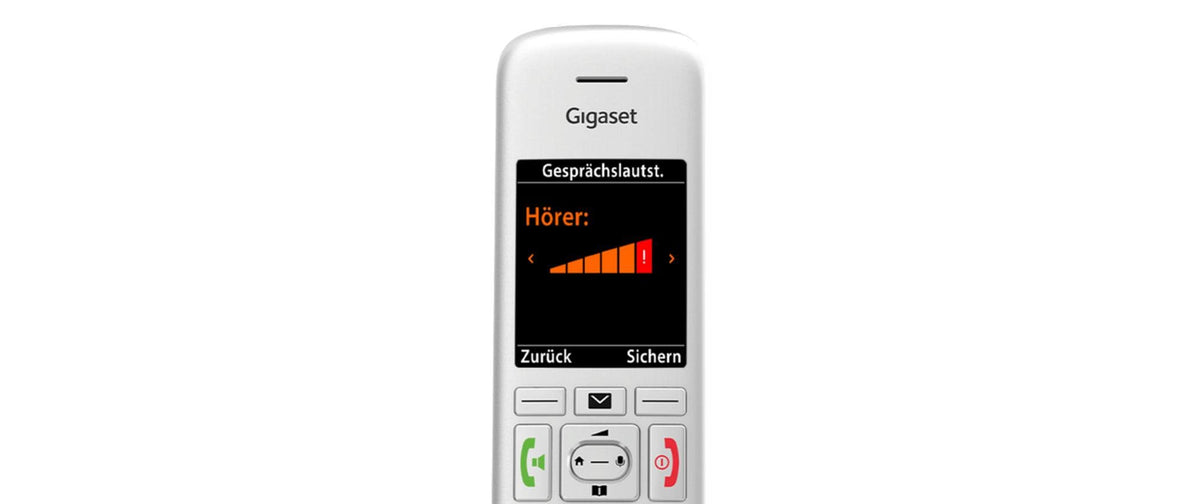 Gigaset E390 HX – WLAN-Telefon (Handgerät), inkl. Ladeschale, Silber