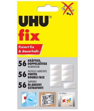 UHU Klebekissen – permanent, transparent, tropffrei, geruchsarm, 56 Stk., für Haushalt