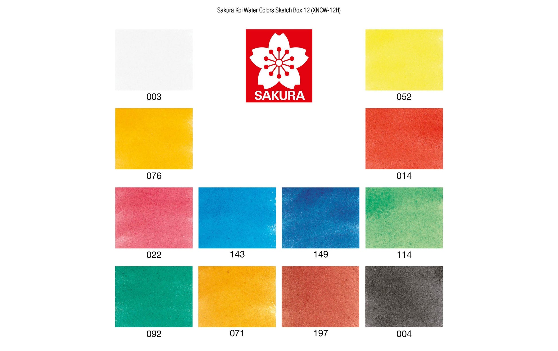 Sakura Koi Aquarellfarbe – Mehrfarbig – 12 Farben, Palette, mit Pinsel – für Papier