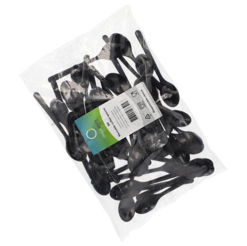 Papstar Circulware Kaffeelöffel – 50 Stk., 13,0 cm, Polypropylen, Schwarz, Mehrweg