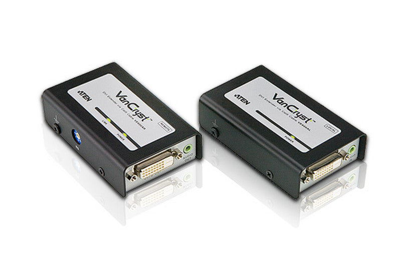 ATEN DVI- & Audio-Extender-Set, über Cat5e, 1× DVI-D In / 1× DVI-D Out, 1920 × 1200, 60 m, HDCP, Schwarz