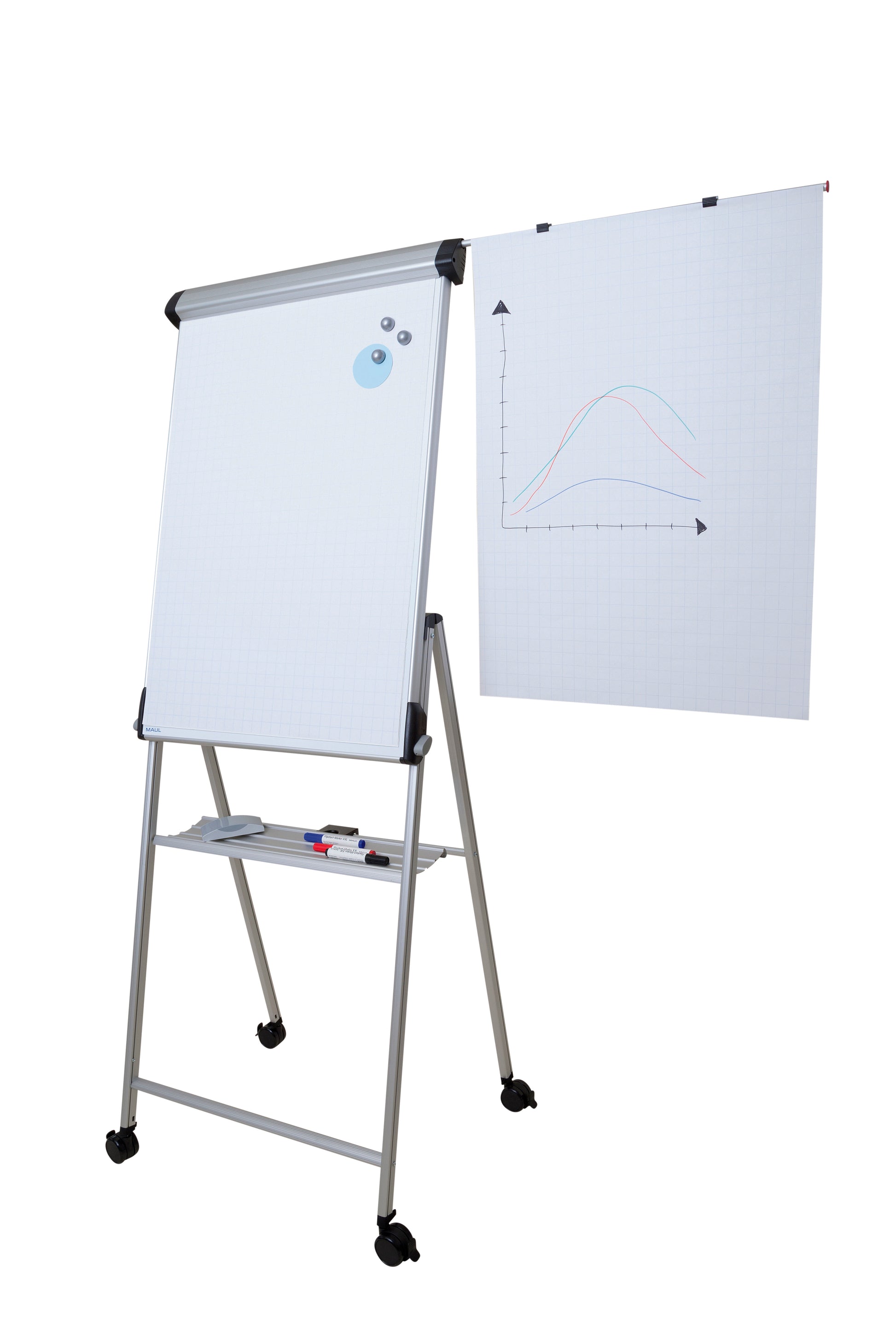 MAULpro Flipchart mobil, magnetisch – 69 × 96 cm