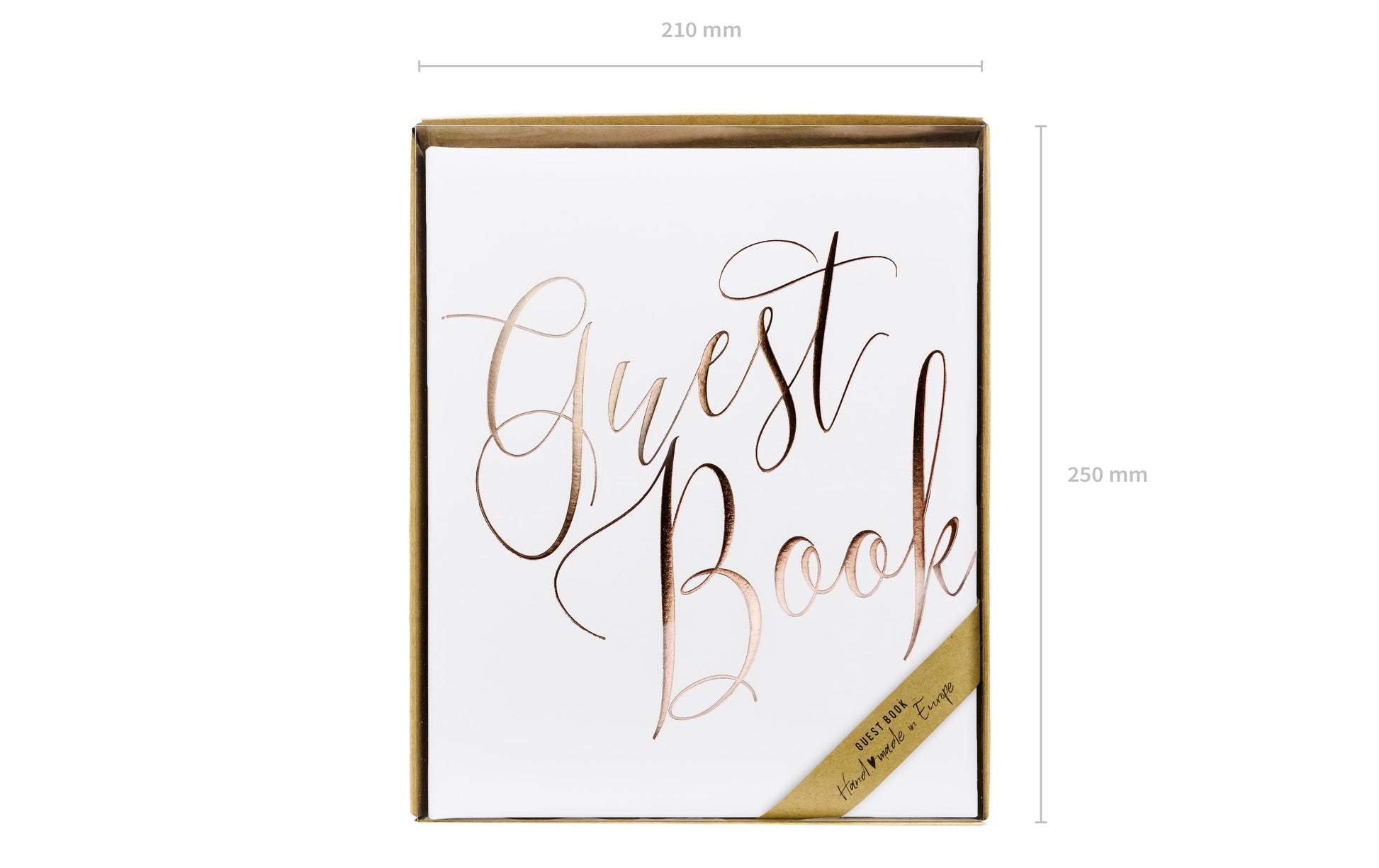 PartyDeco Gästebuch – 22 Seiten – 200 × 245 mm – Hardcover, weiss/gold