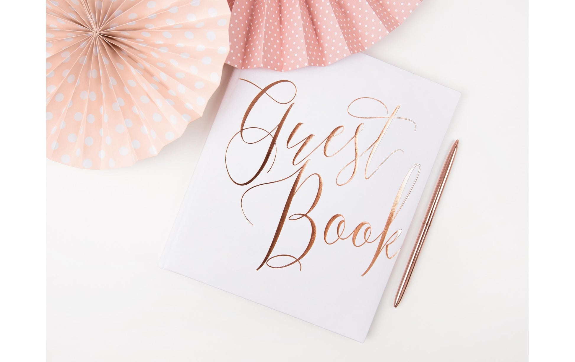 PartyDeco Gästebuch – 22 Seiten – 200 × 245 mm – Hardcover, weiss/gold