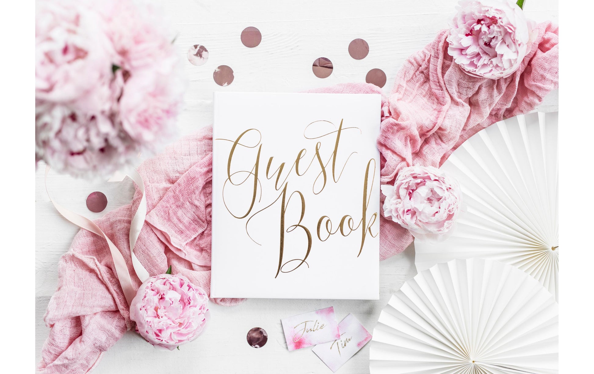 PartyDeco Gästebuch – 22 Seiten – 200 × 245 mm, weiss, gold