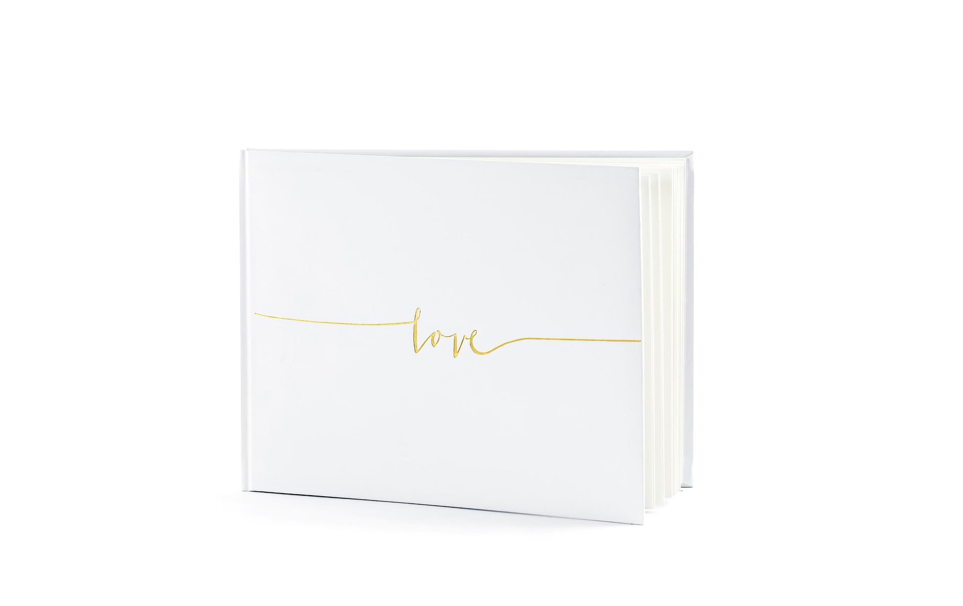 PartyDeco Gästebuch – 22 Seiten – 240 × 185 mm – Hardcover, gold, weiss
