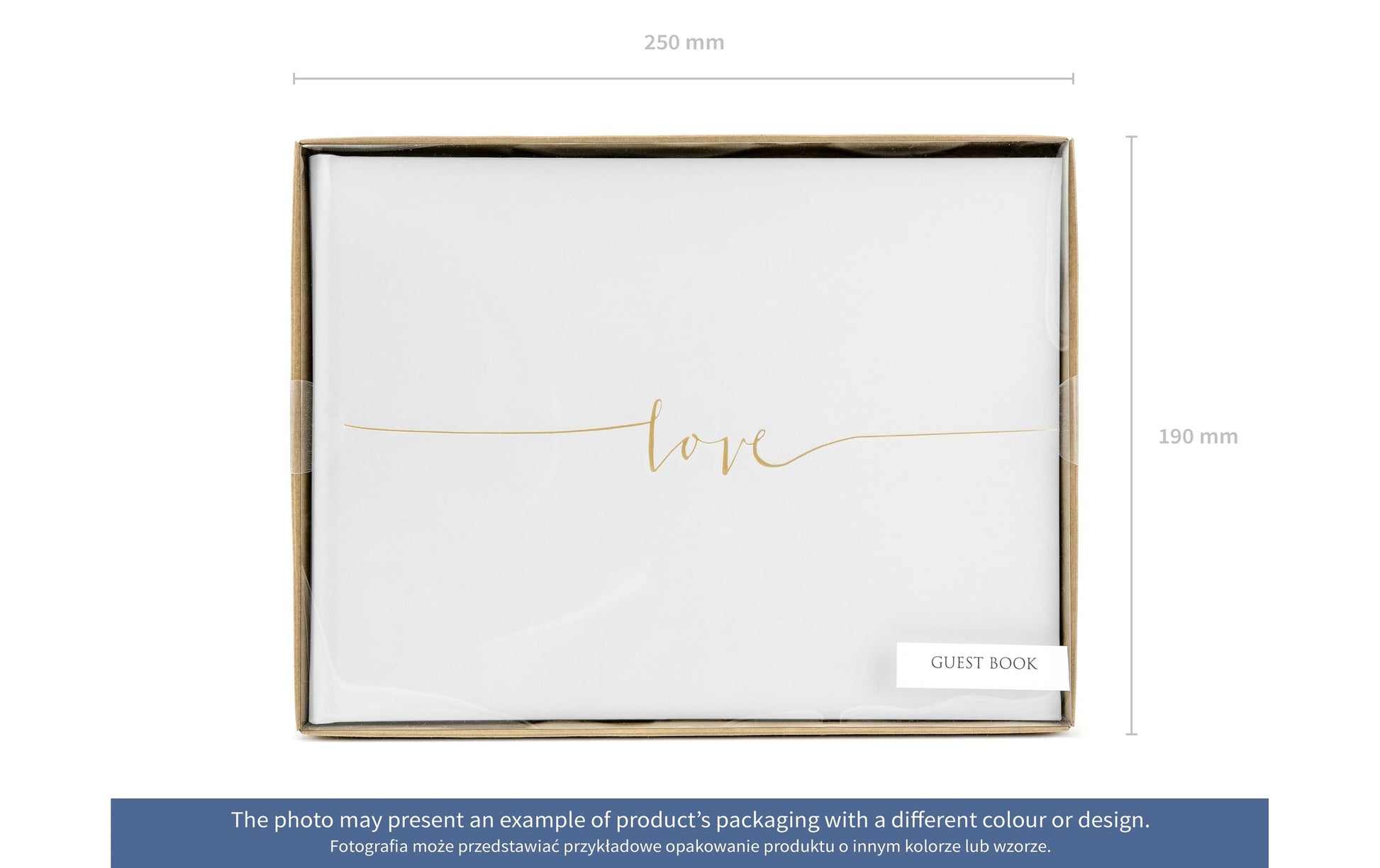 PartyDeco Gästebuch – 22 Seiten – 240 × 185 mm – Hardcover, gold, weiss