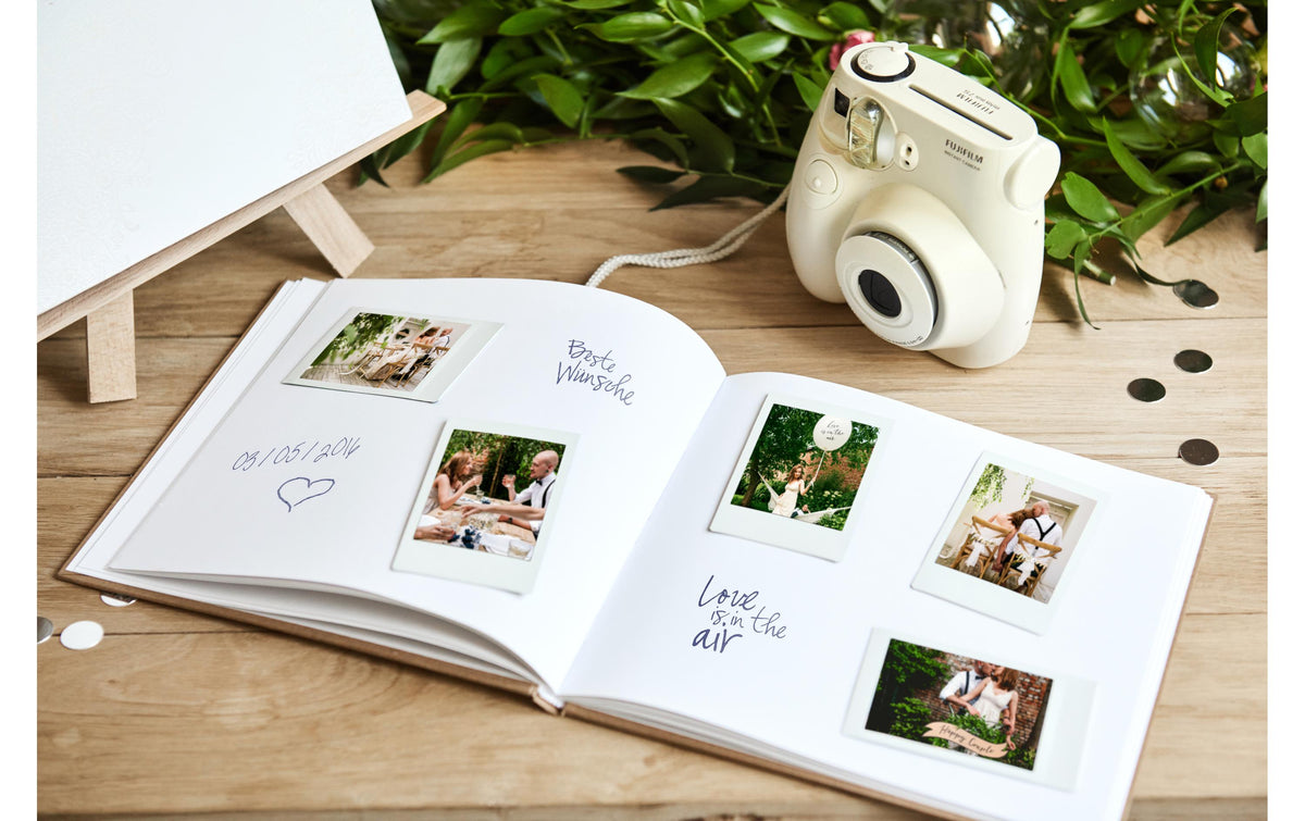 PartyDeco Gästebuch – 22 Seiten – 205 × 205 mm – Hardcover, natur